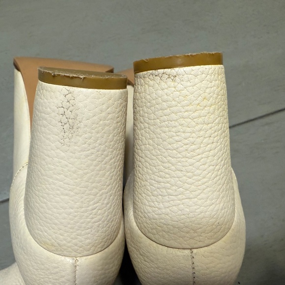 White/Cream Leather Boots with long Fringe (39) + warm furry liner - Picture 4 of 7